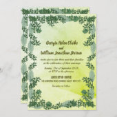 Dusty Green Greenery Rustic Wedding Invitation Kaart (Voorkant / Achterkant)