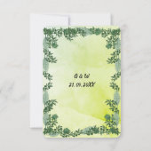 Dusty Green Greenery Rustic Wedding RSVP-kaart Kaart (Achterkant)