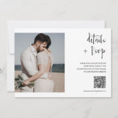Dusty Green Happily Ever After QR-code foto Kaart (Achterkant)