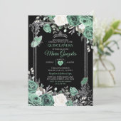 Dusty Green Mexican Charra Mis Quince Butterfly Kaart (Staand voorkant)