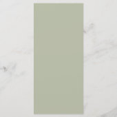 Dusty Green Minimalist Modern Menu (Achterkant)