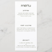 Dusty Green Minimalist Modern Menu (Voorkant)