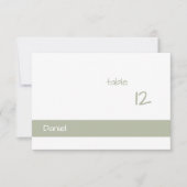 Dusty Green Minimalist Modern Place Card (Voorkant)