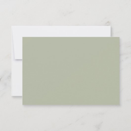 Dusty Green Minimalist Modern Place Card (Achterkant)