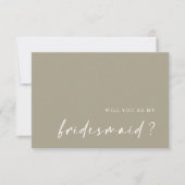 Dusty Green Minimalist wil dat je mijn Bridesmaid  Kaart (Voorkant)