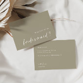 Dusty Green Minimalist wil dat je mijn Bridesmaid Kaart