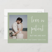 Dusty Green Modern Minimal Script Photo Elopement Briefkaart (Voorkant / Achterkant)