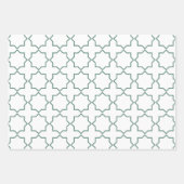 Dusty Green Moroccan Arabesque Pattern Inpakpapier Vel (Voorkant)