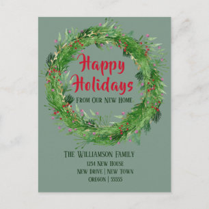Dusty Green New Home Happy Holiday Briefkaart