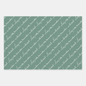 Dusty Green Ramadan Mubarak Bilingual Inpakpapier Vel (Voorkant 2)