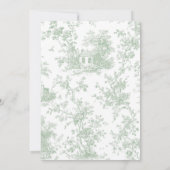 Dusty Green Sage Floral Toile Baby Sprinkle Floral Kaart (Achterkant)