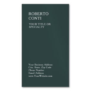 Dusty Green Unique Plain Minimalist Magnetisch Visitekaartje