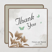 Dusty Green Waterverf & Butterfly - Hartelijk dank (Voorkant / Achterkant)