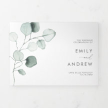 Dusty Green Waterverf Eucalyptus Leaves Wedding
