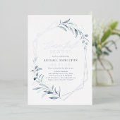 Dusty Greenery Roos Gold Rustic Vrijgezellenfeest  Folie Uitnodiging (Staand Voorkant)