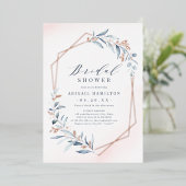 Dusty Greenery Roos Gold Rustic Vrijgezellenfeest Folie Uitnodiging (Staand Voorkant)