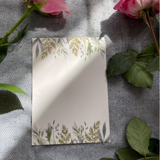 Dusty Greenery Wedding Invitation Kaart