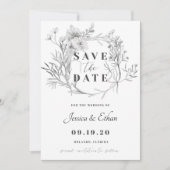 Dusty Grey Save the Date Kaart (Voorkant)