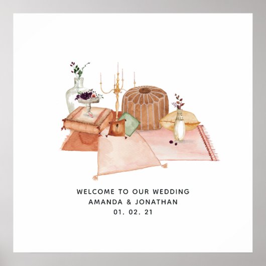 Dusty herfst heiligdom Boheemse bruiloft welkom Poster (Voorkant)