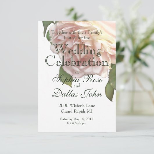 Dusty Ivory Roos Kaart (Staand voorkant)