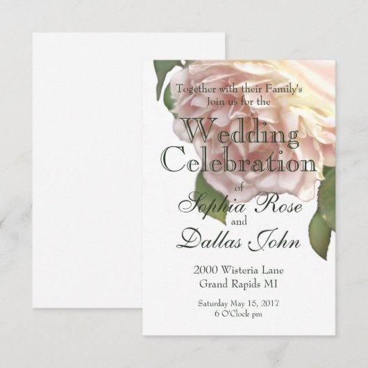 Dusty Ivory Roos Kaart (Voorkant / Achterkant)