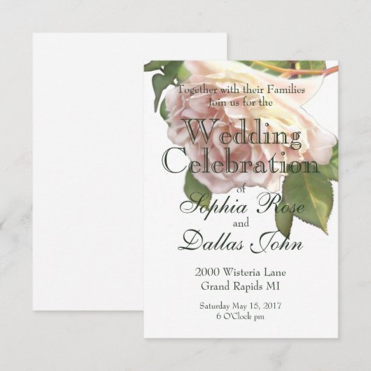 Dusty Ivory Roos Kaart (Voorkant / Achterkant)