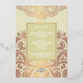 Dusty Ivory RoseGold Classic Monogram Boho Wedding Folie Uitnodiging (Achterkant)