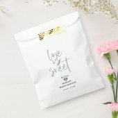 Dusty Jade en Lila Calligrafie Favor Bag Bedankzakje (Gezegeld)