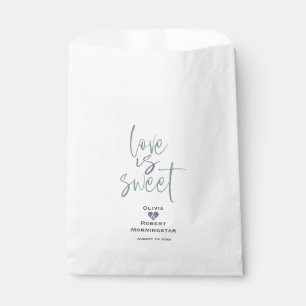 Dusty Jade en Lila Calligrafie Favor Bag Bedankzakje