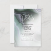 Dusty Jade Sage Green Violet Agate Details Kaart (Voorkant)