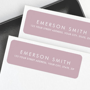 Dusty kan paars minimaal elegant retouradres etiket