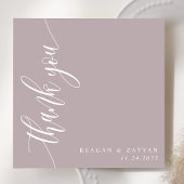 Dusty Lavendel Calligrafie Script bruiloft Bedankkaart