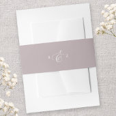 Dusty Lavendel Elegant Eenvoudig Monogram Bruiloft Uitnodigingen Wikkel