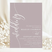 Dusty Lavendel Elegant Kalligrafie Script Bruiloft Kaart