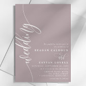 Dusty Lavendel Elegant Kalligrafie Script Bruiloft Kaart