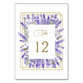 Dusty Lavendel Elegant Paarse Trouwtafel Nummer Kaart (Voorkant)