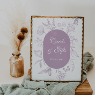 Dusty Lavendel Line Art Kaarten en geschenken Poster