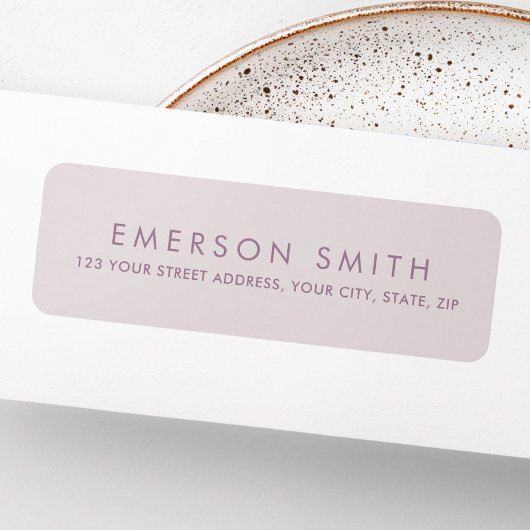 Dusty lavendel minimaal elegant return address etiket