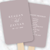 Dusty Lavendel Minimalistisch huwelijksprogramma Handwaaier
