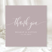 Dusty Lavendel Minimalistisch Script Bruiloft Bedankkaart