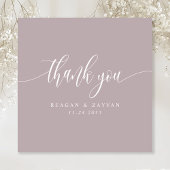 Dusty Lavendel Minimalistisch Script Bruiloft Bedankkaart