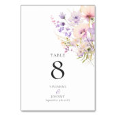 Dusty Lavendel Paarse Wildflower Bruiloft Kaart (Voorkant)