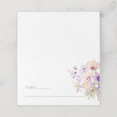 Dusty Lavendel Paarse Wildflower Bruiloft Plaatskaartje (Buitenkant ongevouwen)