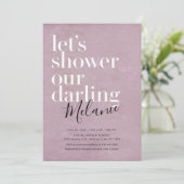 Dusty lavender bridal douche-uitnodiging kaart (Staand voorkant)