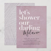 Dusty lavender bridal douche-uitnodiging kaart (Voorkant / Achterkant)