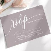 Dusty Lavender Eenvoudig Script Bruiloft RSVP Kaar