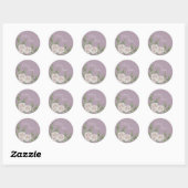 Dusty Lavender Elegant Floral Script Wedding Ronde Sticker (Vel)