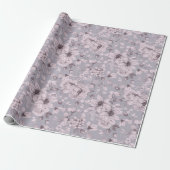 Dusty Lavender Floral Cadeaupapier (Uitgerold)