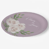 Dusty Lavender Floral Elegant Script Wedding Papieren Bordje (Gekanteld)