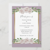 Dusty Lavender Floral Waterverf Romantic Wedding Kaart (Voorkant)